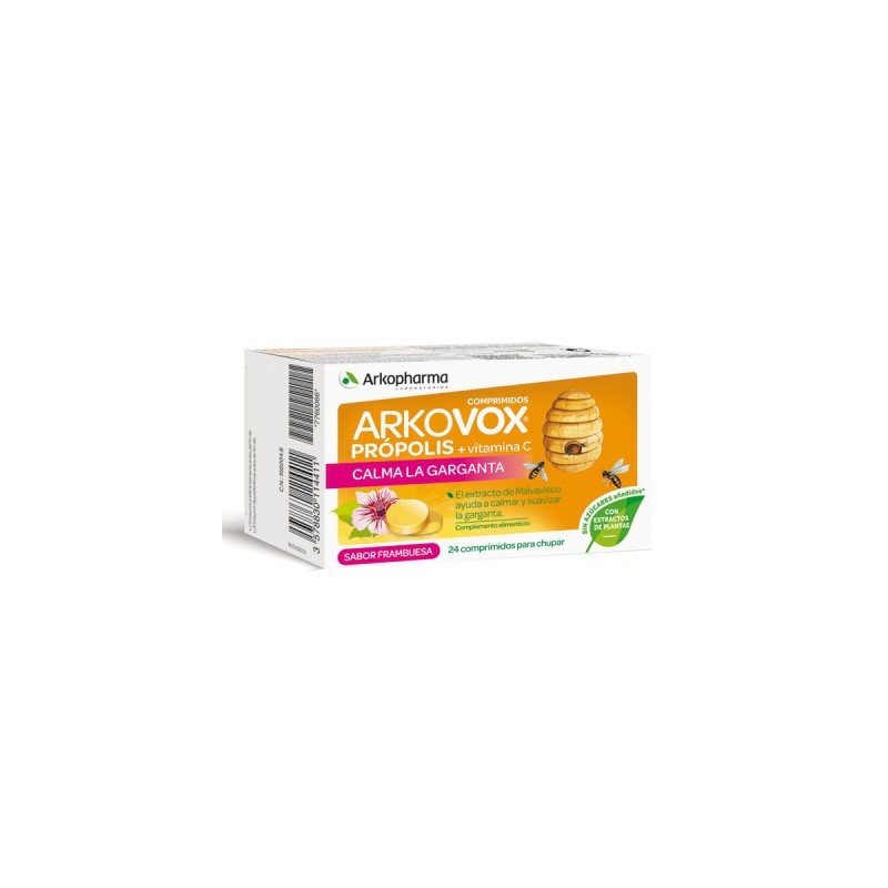 Arkovox Propolis + Vitamina c 24 Comp Masticables Sabor Frambuesa