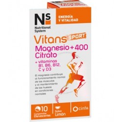 NS Vitans Sport Magnesio+ 400 y Citrato 10 Comprimidos Efervescentes
