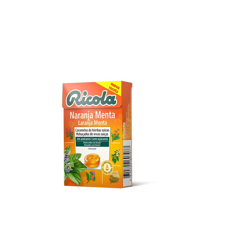 Ricola Caja Caramelos S/Azucar Naranja-Menta 50 g
