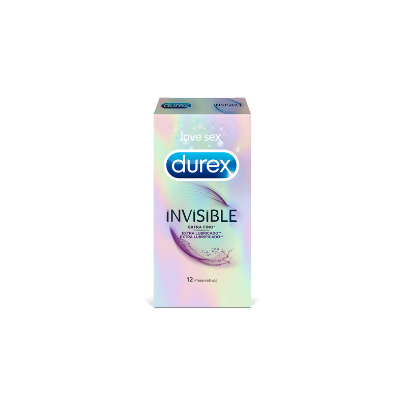 Durex invisible extra lubricado 12 preservativos