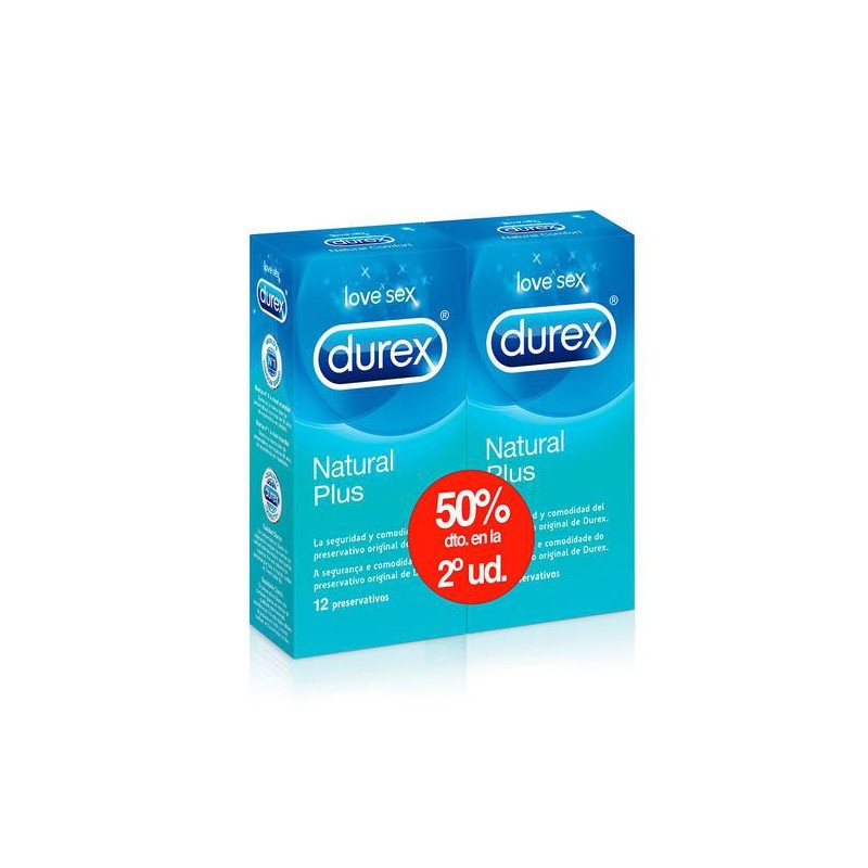 Durex duplo preservativos natural plus 2x12 unid